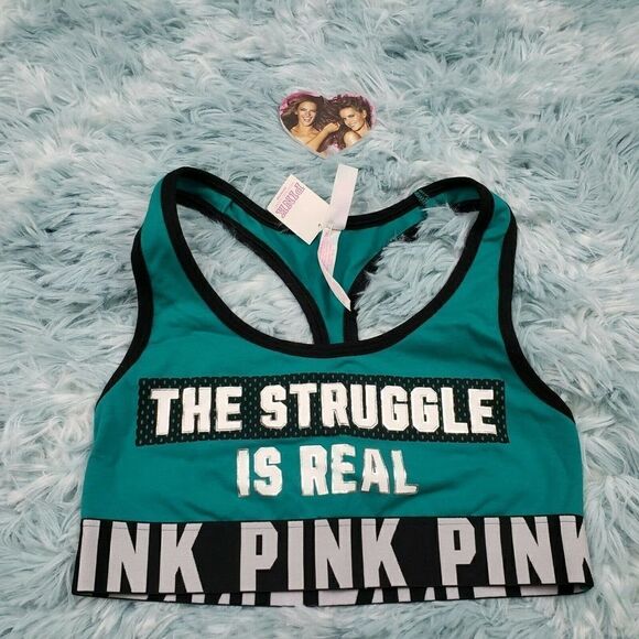Victoria's Secret PINK Bra Top The Struggle is real- X-Small - Picture 1 of 5